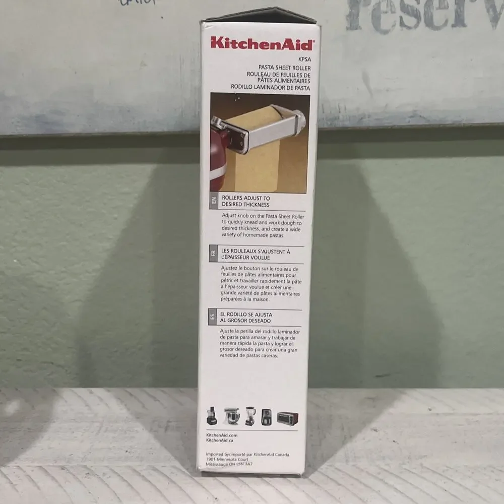 Genuine KitchenAid Pasta Roller Attachment KSMPSA Silver for Stand Mixers